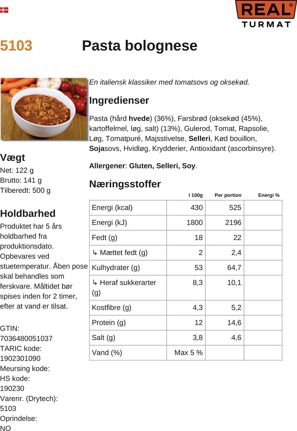 Real Turmat Pasta Bolognese - Billede 3