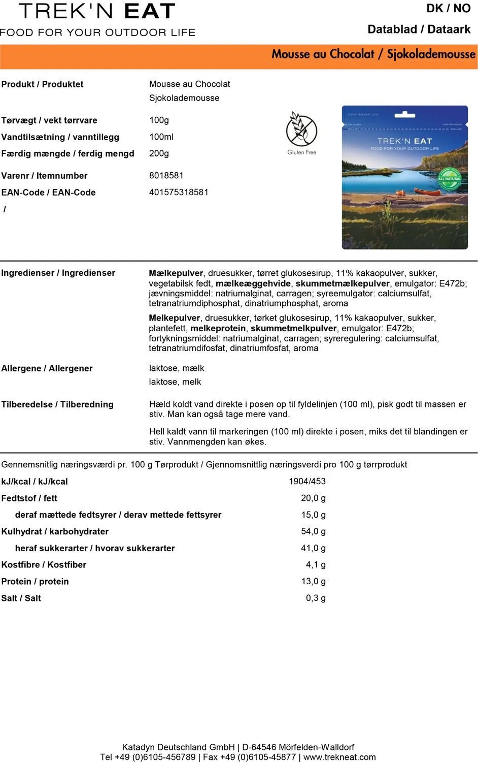 Trek'n Eat Chokolade Mousse - Billede 2