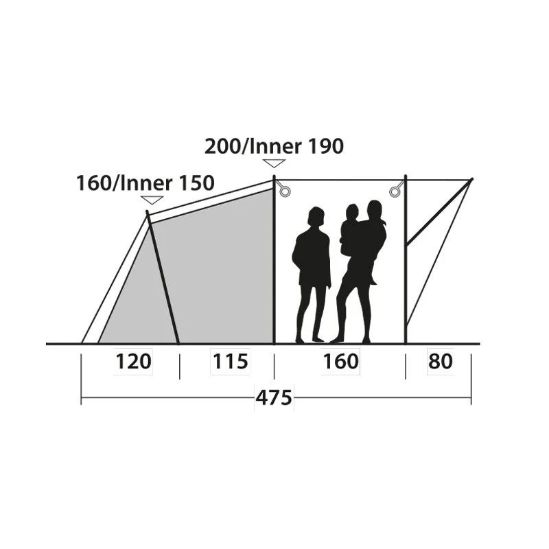 Outwell Oakwood 5 Personers Campingtelt - Billede 2