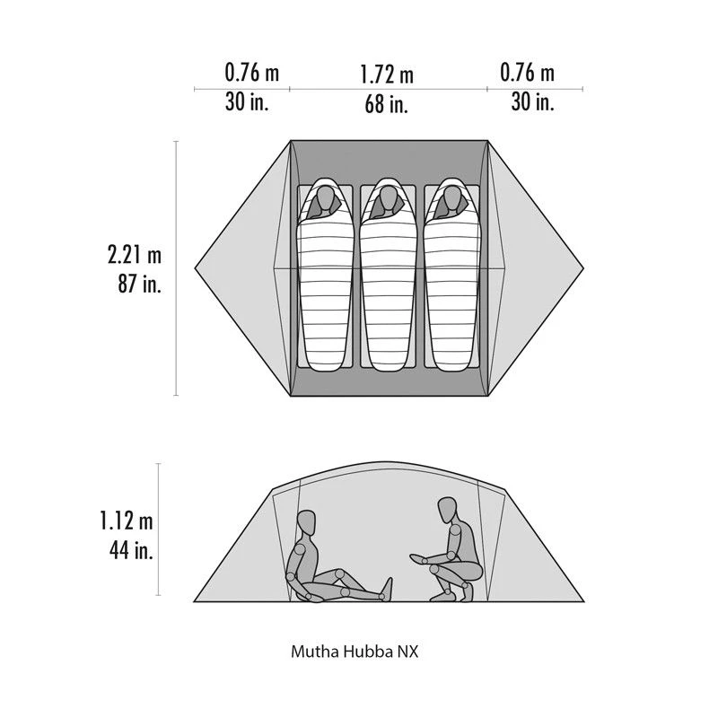 MSR Mutha Hubba NX 3-personers Kuppeltelt - Billede 4