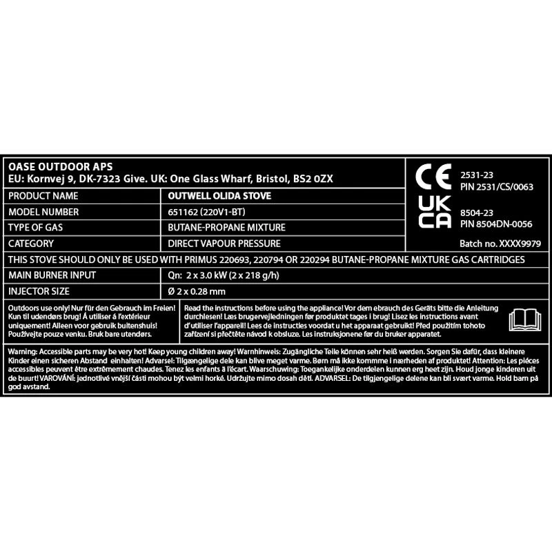 Outwell Olida Dobbelt Gasblus - Billede 2